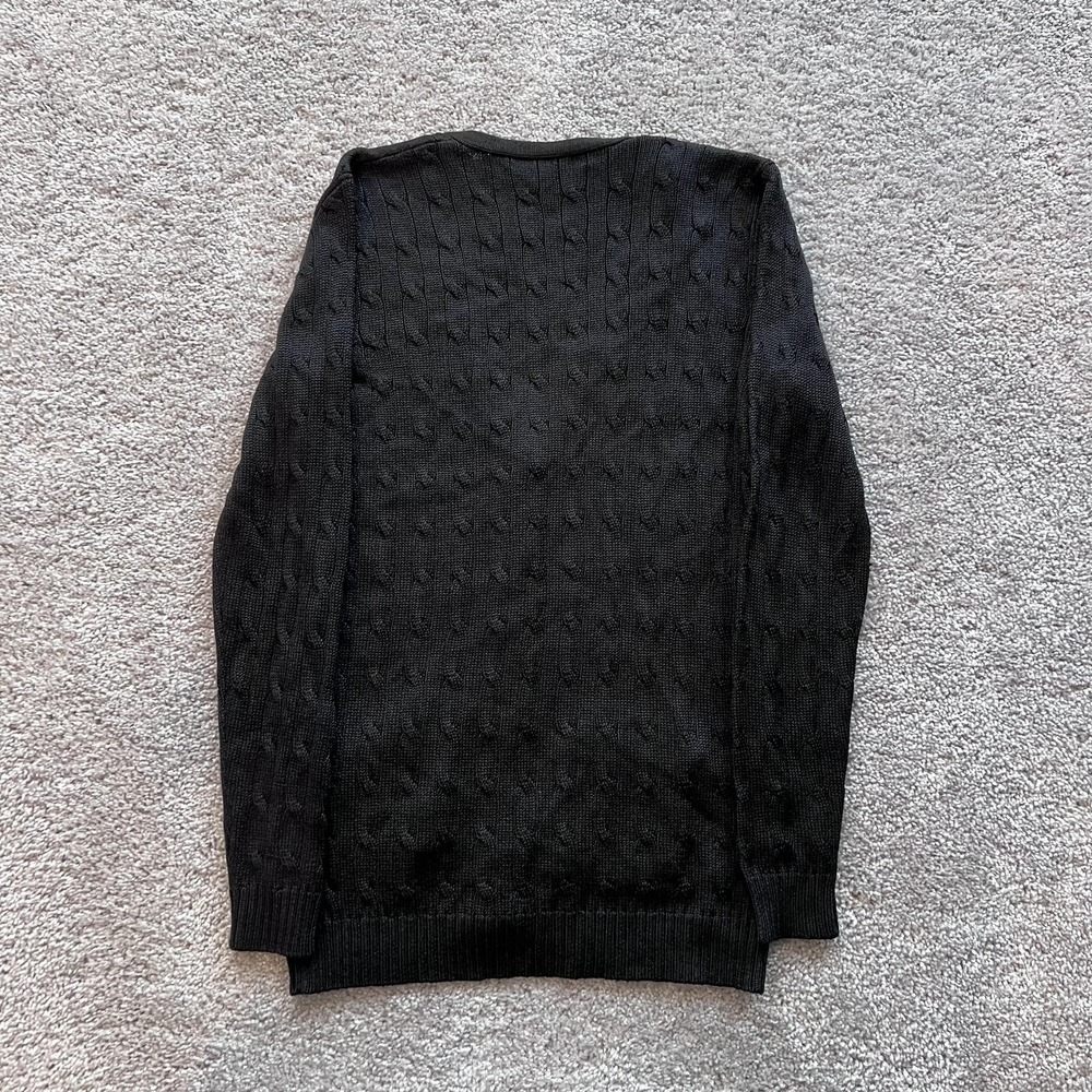 Ralph Lauren Black Label Silk Cardigan Sweater Womens M Black V-Neck Lightweight - Picture 2 of 15